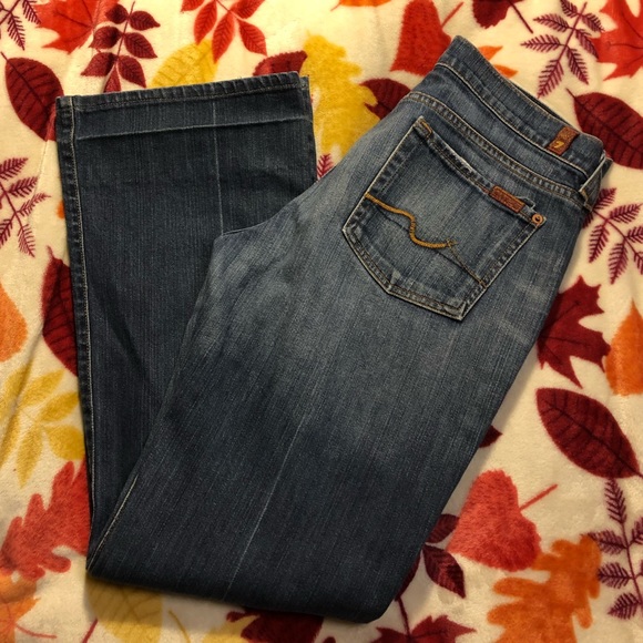 7 For All Mankind Blue Boot Cut Jeans - Picture 1 of 7